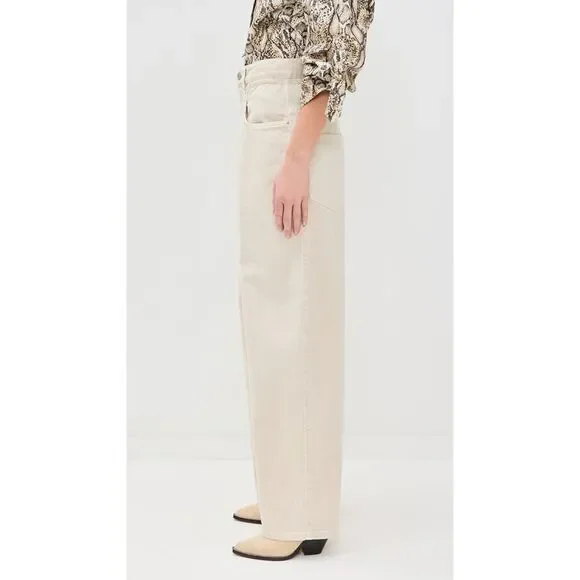 Isabel Marant Etoile Rachelle Wide-Leg Cream Jeans Size 28 High Waist